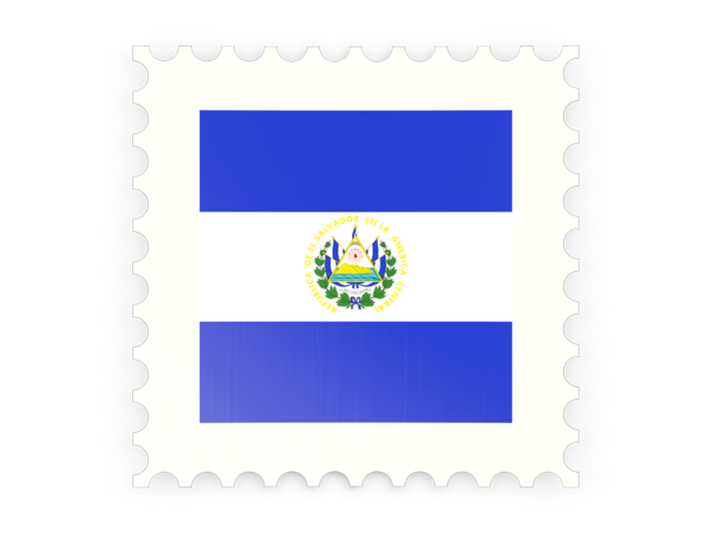 Postage stamp icon. Download flag icon of El Salvador at PNG format