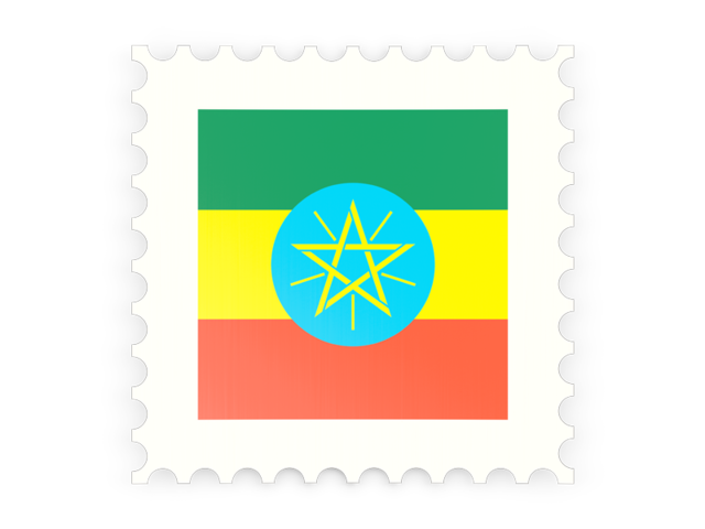 Postage stamp icon. Download flag icon of Ethiopia at PNG format