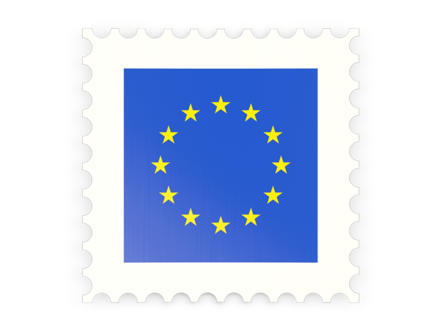 Postage stamp icon. Download flag icon of European Union at PNG format