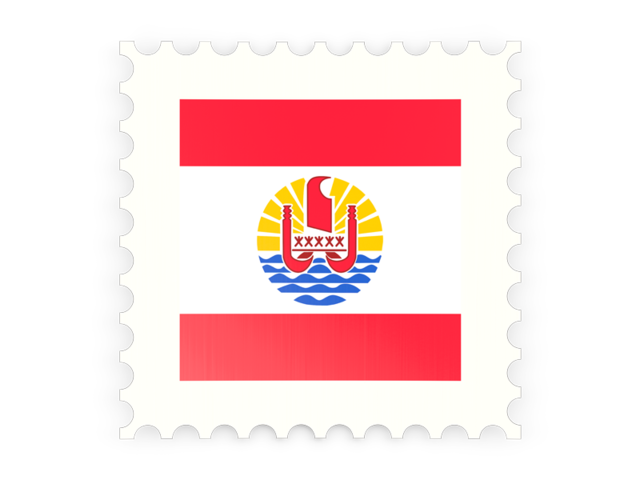 Почтовая марка. Скачать флаг. Французская Полинезия