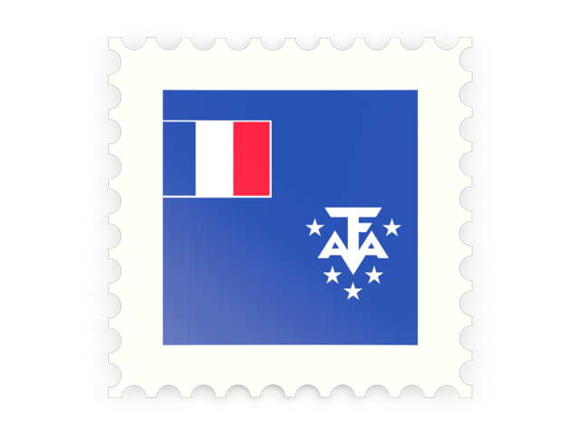 Postage stamp icon. Download flag icon of French Southern and Antarctic Lands at PNG format