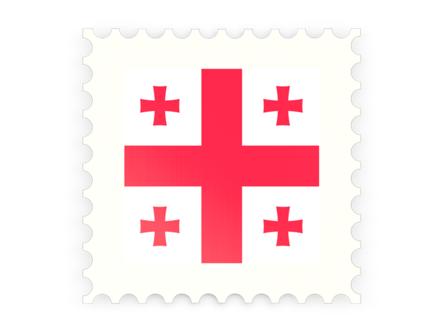 Postage stamp icon. Download flag icon of Georgia at PNG format