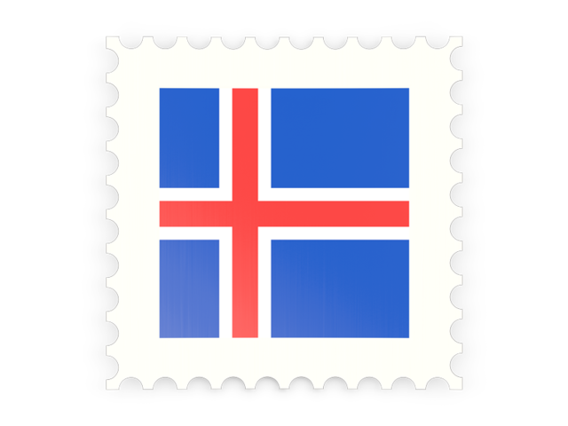 Postage stamp icon. Download flag icon of Iceland at PNG format