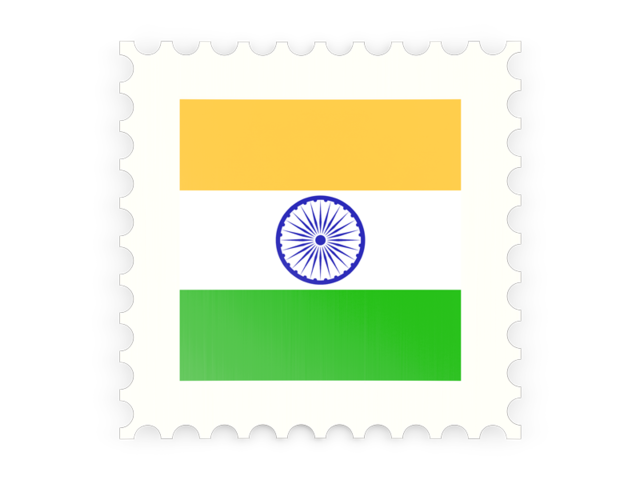 Postage stamp icon. Download flag icon of India at PNG format