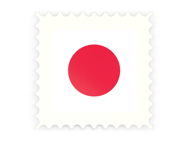 Postage stamp icon. Download flag icon of Japan at PNG format