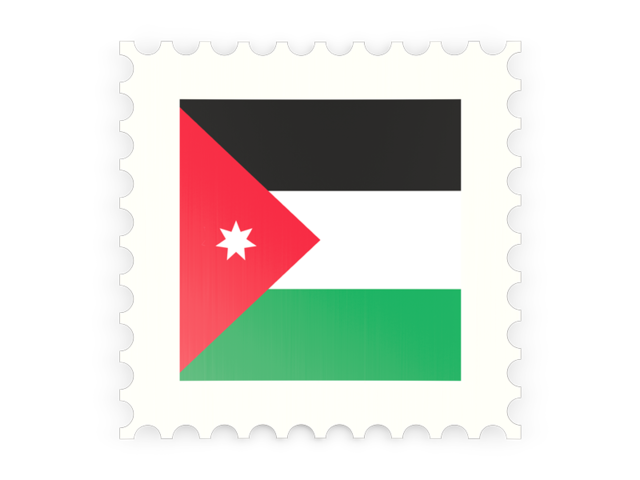 Postage stamp icon. Download flag icon of Jordan at PNG format