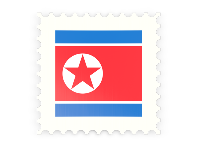 Почтовая марка. Скачать флаг. Северная Корея