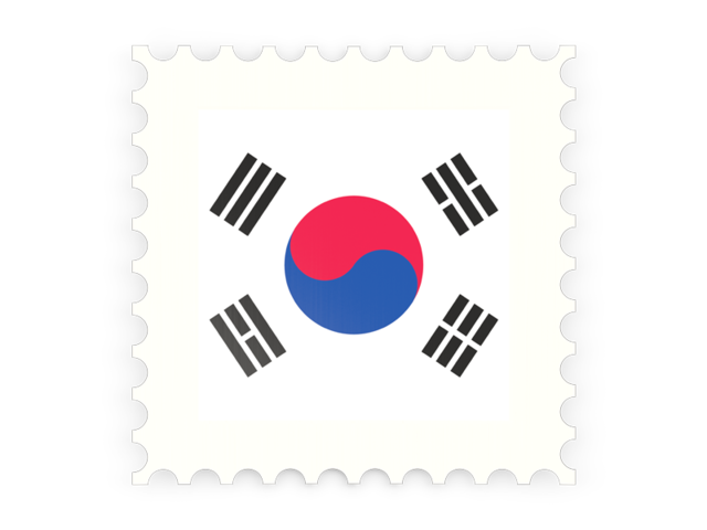 Почтовая марка. Скачать флаг. Южная Корея