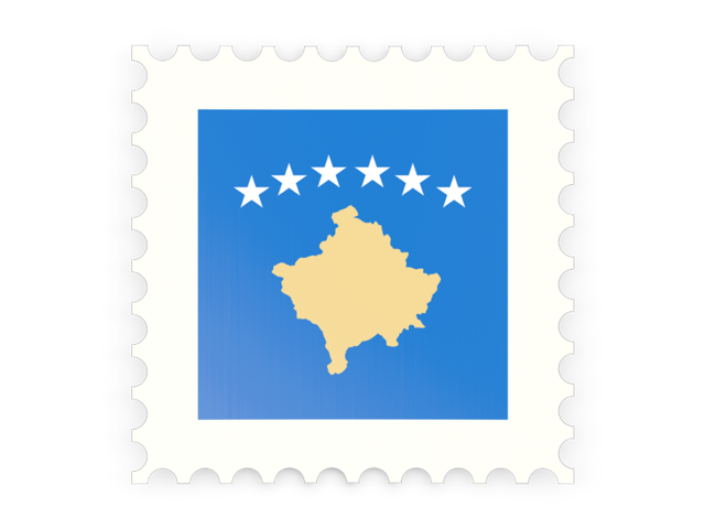 Postage stamp icon. Download flag icon of Kosovo at PNG format