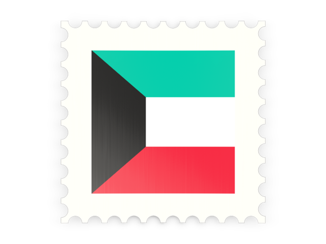 Postage stamp icon. Download flag icon of Kuwait at PNG format