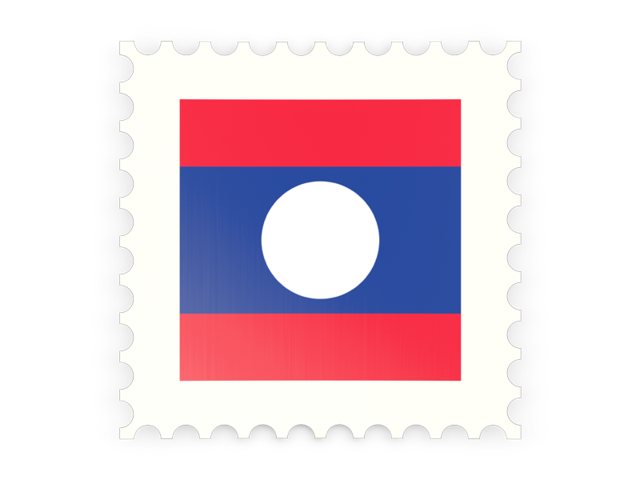 Postage stamp icon. Download flag icon of Laos at PNG format