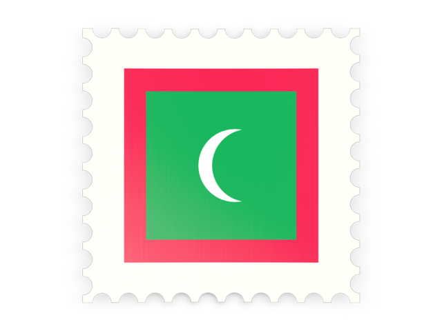 Postage stamp icon. Download flag icon of Maldives at PNG format
