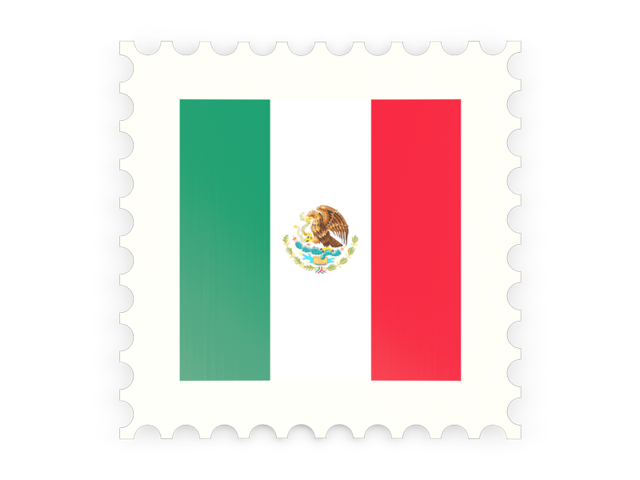 Почтовая марка. Скачать флаг. Мексика