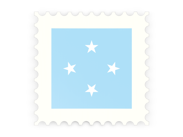 Postage stamp icon. Download flag icon of Micronesia at PNG format
