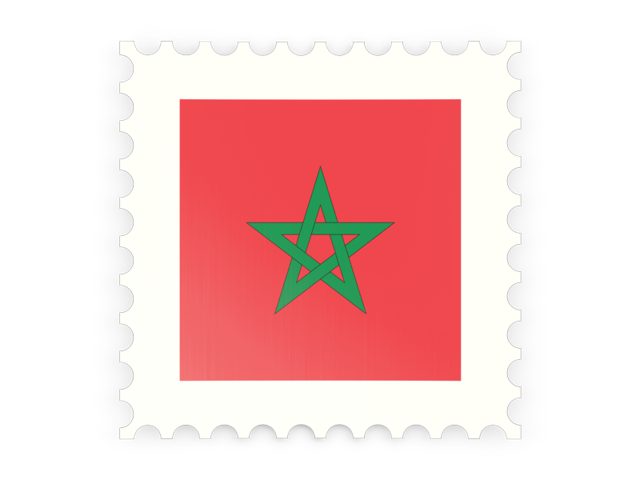 Postage stamp icon. Download flag icon of Morocco at PNG format