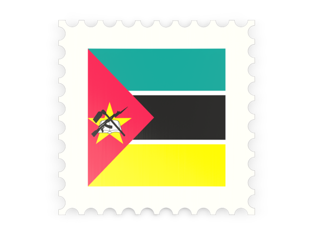 Почтовая марка. Скачать флаг. Мозамбик