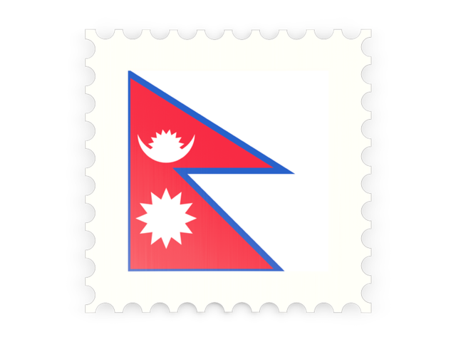 Postage stamp icon. Illustration of flag of Nepal