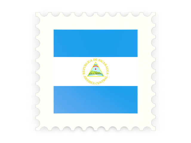Postage stamp icon. Download flag icon of Nicaragua at PNG format