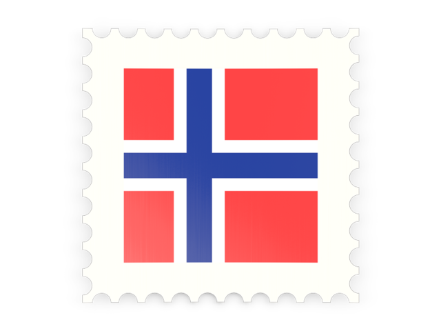 Почтовая марка. Скачать флаг. Норвегия