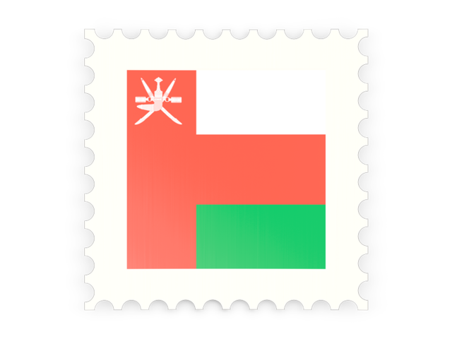 Postage stamp icon. Download flag icon of Oman at PNG format