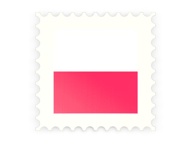 Postage stamp icon. Illustration of flag of Poland