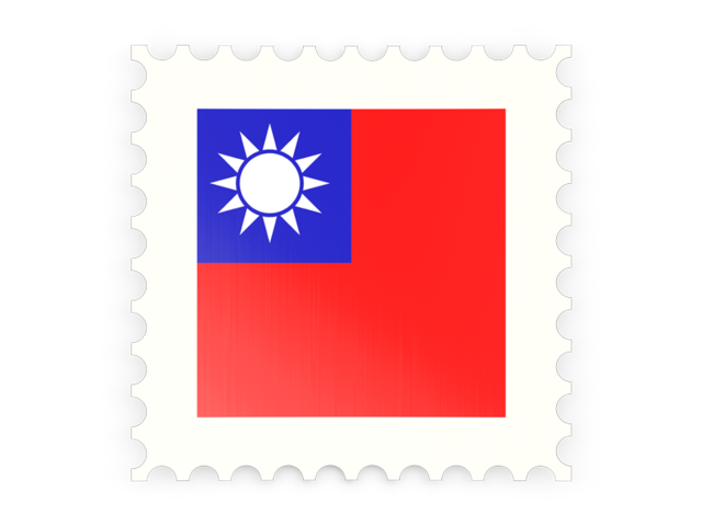 Postage stamp icon. Download flag icon of Taiwan at PNG format