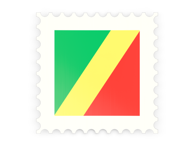 Postage stamp icon. Download flag icon of Republic of the Congo at PNG format