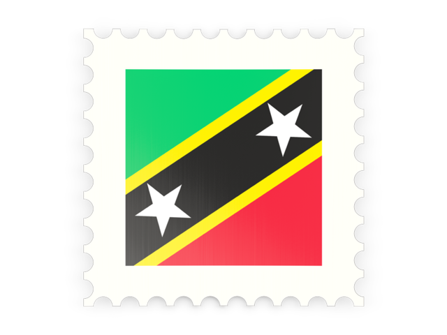 Postage stamp icon. Download flag icon of Saint Kitts and Nevis at PNG format