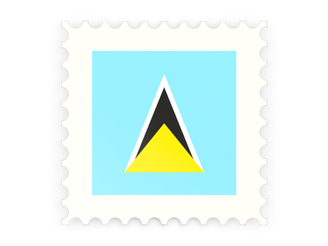 Postage stamp icon. Download flag icon of Saint Lucia at PNG format