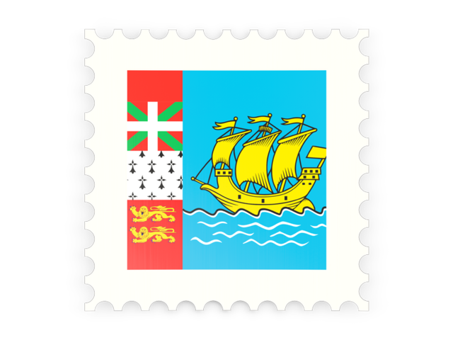 Postage stamp icon. Download flag icon of Saint Pierre and Miquelon at PNG format