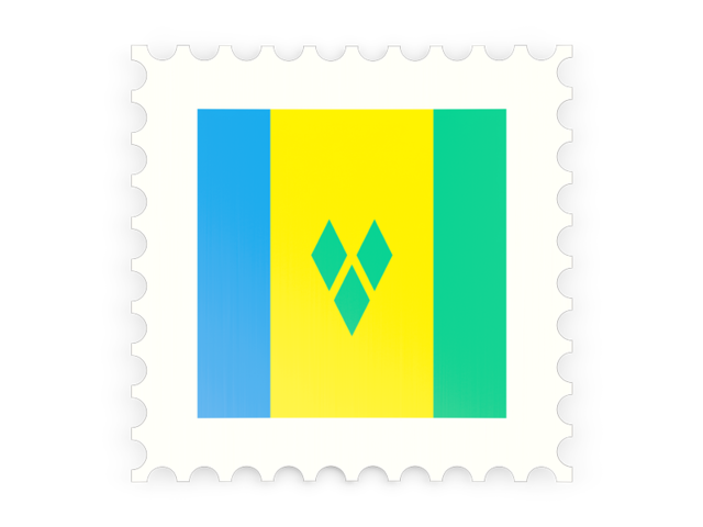 Postage stamp icon. Download flag icon of Saint Vincent and the Grenadines at PNG format