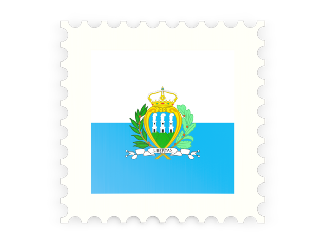Почтовая марка. Скачать флаг. Сан-Марино