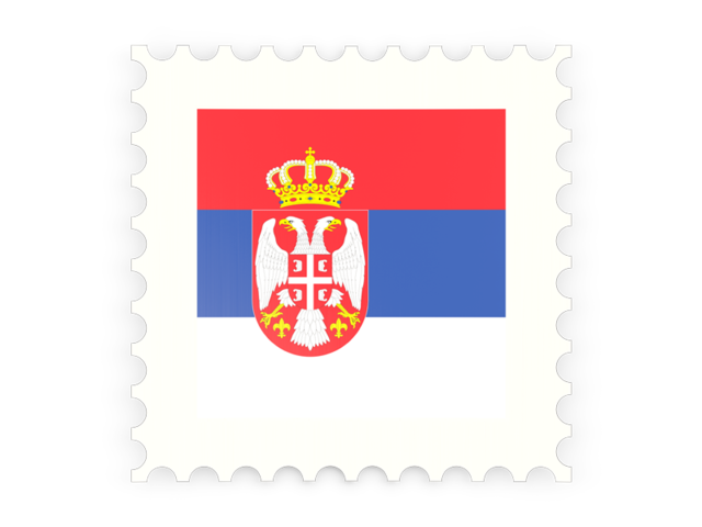 Postage stamp icon. Download flag icon of Serbia at PNG format