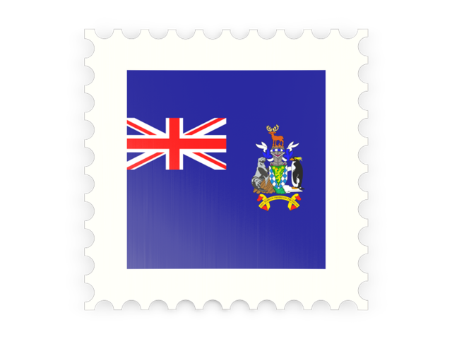 Postage stamp icon. Download flag icon of South Georgia and the South Sandwich Islands at PNG format