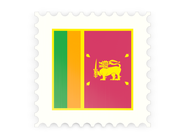 Postage stamp icon. Download flag icon of Sri Lanka at PNG format