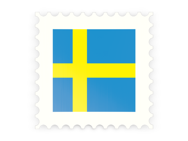 Почтовая марка. Скачать флаг. Швеция