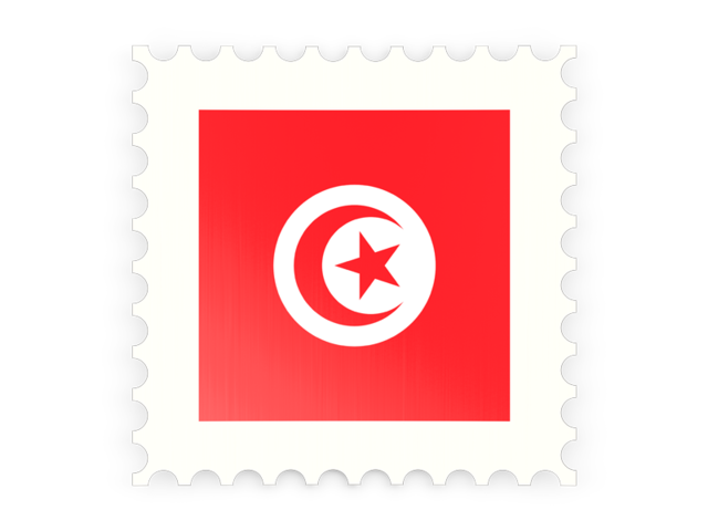 Postage stamp icon. Download flag icon of Tunisia at PNG format