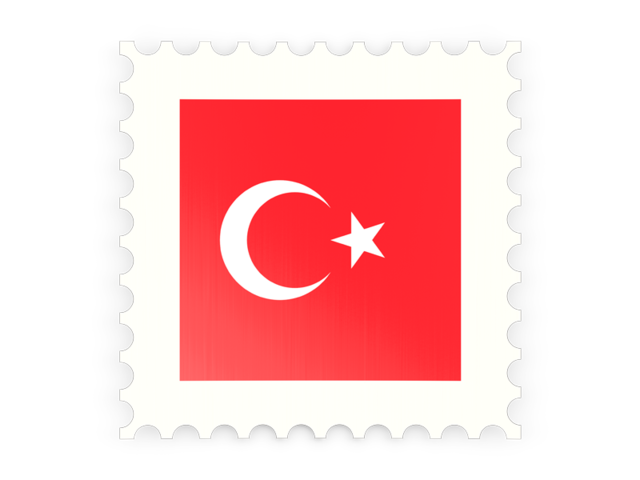 Postage stamp icon. Download flag icon of Turkey at PNG format