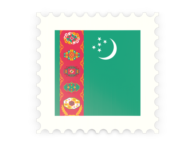 Postage stamp icon. Download flag icon of Turkmenistan at PNG format