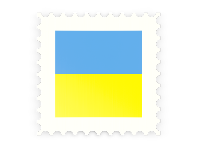 Postage stamp icon. Download flag icon of Ukraine at PNG format