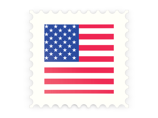 Postage stamp icon. Download flag icon of United States of America at PNG format