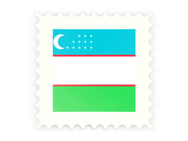 Postage stamp icon. Download flag icon of Uzbekistan at PNG format