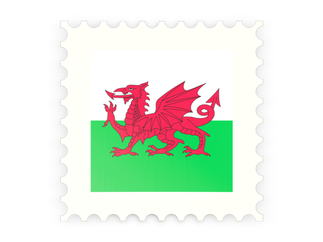 Postage stamp icon. Download flag icon of Wales at PNG format