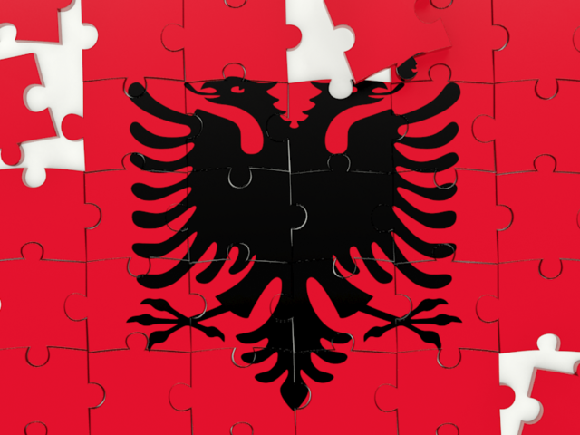 Puzzle. Download flag icon of Albania at PNG format