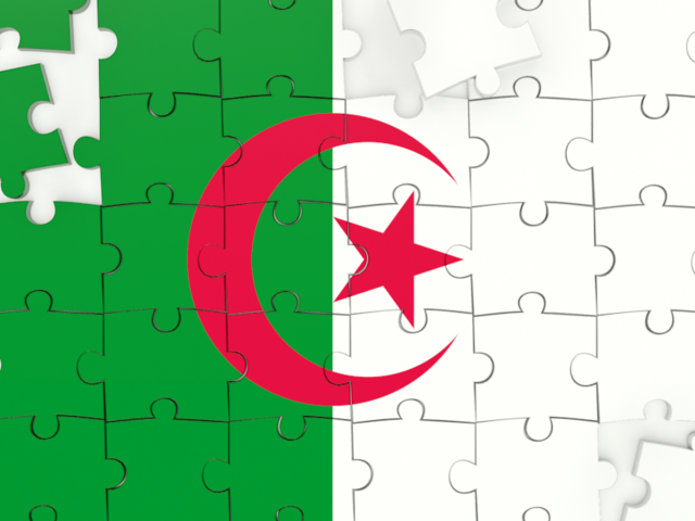Puzzle. Download flag icon of Algeria at PNG format