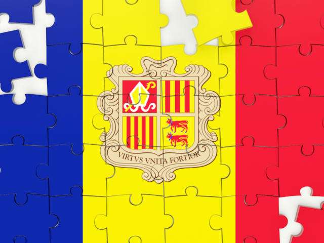 Puzzle. Download flag icon of Andorra at PNG format