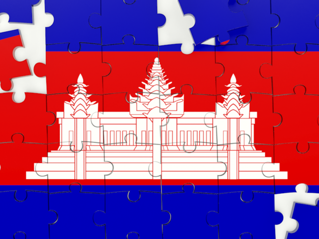 Puzzle. Download flag icon of Cambodia at PNG format