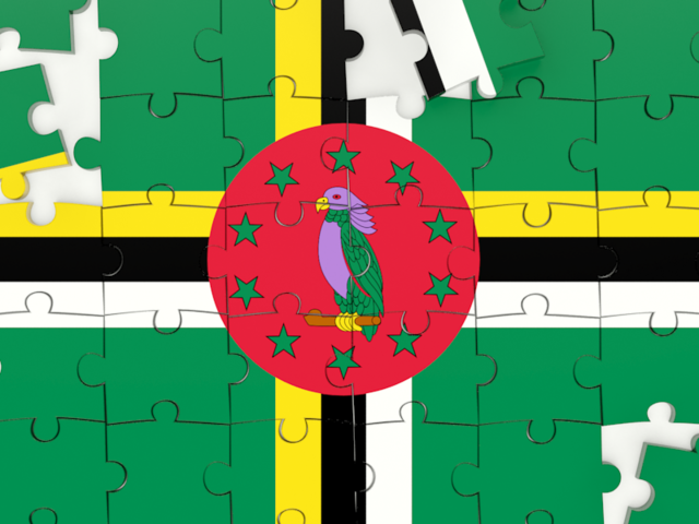 Puzzle. Download flag icon of Dominica at PNG format