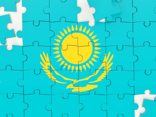Puzzle. Download flag icon of Kazakhstan at PNG format