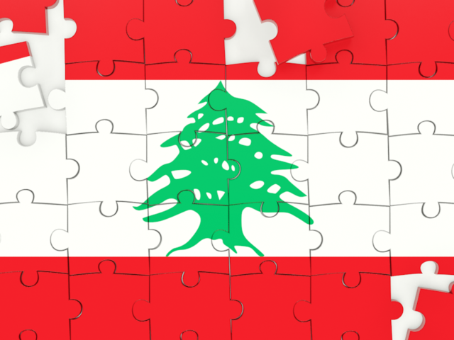 Puzzle. Download flag icon of Lebanon at PNG format